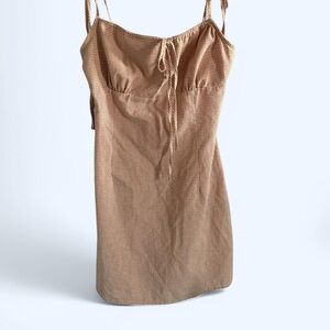 Beige Botany Gingham Dress